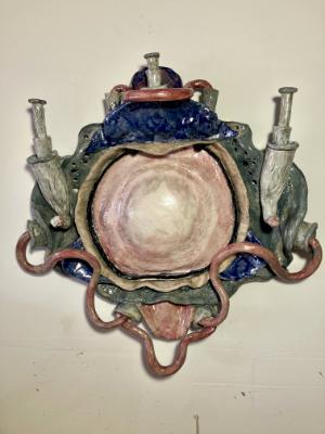 Pink and Blue Candelabra sculputre Pink and Blue Candelabra sculputre