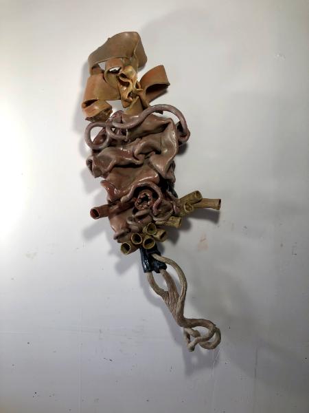 36" tall, Crunch, wall sculpture